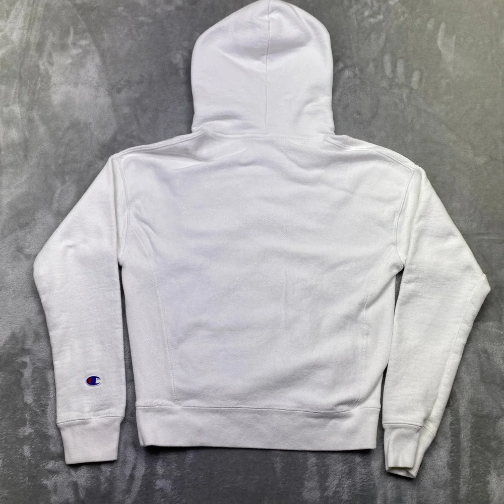 Champion Reverse Weave Hoodie Womens Extra Small XS Sweatshirt Pullover White‎